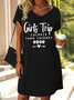 Women's Funny Girls Trip 2023 Cheaper Than Therapy Casual V Neck Loose Dress
