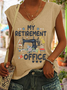Women's Funny Word Sewing My Retirement Office V Neck Tank Top
