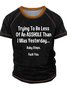 Men's Trying To Be Less Of An Asshole Than I Was Yesterday Baby Steps Funny Graphic Printing Casual Regular Fit Crew Neck Text Letters T-Shirt