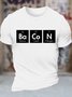 Men's Bacon Barium Cobalt Nitrogen Funny Chemical Elements Graphic Printing Text Letters Loose Cotton Casual T-Shirt
