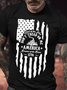 Men's Land Of The Free Don‘T Tread On Me America Because Of The Brave 1776 Funny Graphic Printing Casual Text Letters Loose Cotton T-Shirt