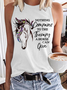 Women's The Therapy A Horse Can Give Crew Neck Casual Tank Top