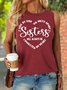 Women's Sister Crew Neck Letters Casual Tank Top