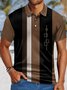 Men's Stripe Matching Funny Graphic Printing Hawaii Striped Polo Collar Polo Shirt