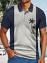 Men's Coconut Streaks Funny Graphic Printing Hawaii Polo Collar Coconut Tree Polo Shirt