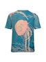Women's Animal Sea Jellyfish Casual Crew Neck Sea T-Shirt