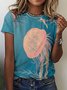 Women's Animal Sea Jellyfish Casual Crew Neck Sea T-Shirt