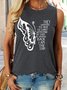 Women‘s They Whisper To Her Butterfly Print Casual Crew Neck Letters Tank Top