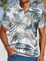 Men's Seaside Resort Coconut Tree Hawaiian Style Art Print Urban Regular Fit Polo Collar Coconut Tree Polo Shirt