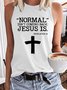 Women’s Normal Isn’t Coming Back Jesus Is Text Letters Casual Cotton-Blend Regular Fit Tank Top