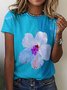 Women's Plants Floral Casual Crew Neck Loose T-Shirt