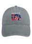 Women's God Bless The USA Letters Adjustable Denim Hat