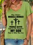 Womens My God That Is Who You Are Letters Casual T-Shirt