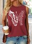 Women‘s They Whisper To Her Butterfly Print Casual Crew Neck Letters Tank Top