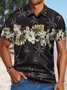Men's Turtleback Coconut Tree Tropical Hawaii Art Print Urban Regular Fit Polo Collar Palm Leaf Polo Shirt