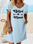 Women's Blessed Mama Casual Crew Neck Dress