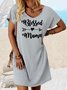 Women's Blessed Mama Casual Crew Neck Dress