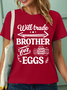 Lilicloth X Hynek Rajtr Will Trade Brother For Eggs Women's Casual Text letters Easter T-Shirt