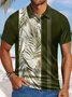 Men’s Outdoor Vacation Plant Pattern Regular Fit Polo Collar Casual Sea Polo Shirt
