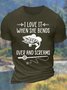 Men’s I Love It When She Bends Over And Screams Cotton Casual Regular Fit Text Letters T-Shirt
