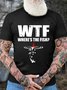 Men’s WTF Where’s The Fish Casual Regular Fit Text Letters T-Shirt