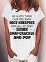 Women's Funny As A Kid Casual Text Letters T-Shirt
