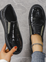 Women's Alligator Pattern PU Slip On Flat Shoes