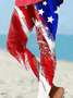 Women's American Flag Patriotic Print Casual Abstract Leggings