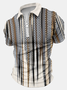 Men's Geometric Gradient Printing Polo Collar Casual Polo Shirt