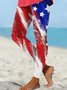 Women's American Flag Patriotic Print Casual Abstract Leggings