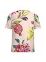 Women‘s Plants Pomegranate Floral Crew Neck Casual T-Shirt