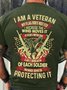 Men’s I Am A Veteran My Flag Does Not Fly Because The Wind Moves It It Flies With The Last Breath Of Each Soldier Who Died Protecting It Regular Fit Casual T-Shirt