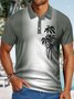 Men's Coconut tree gradient Hawaiian style print Ombre Urban Polo Collar Polo Shirt