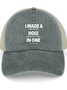 Men's I Made A Bogey On Every Hole And Threw My Putter In One Of The Ponds Funny Graphic Print  Washed Mesh Back Baseball Cap