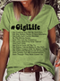 Women's Funny Word Gigi Life Loose Casual Crew Neck T-Shirt
