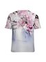 Women's Plant Floral Painting Casual Crew Neck T-Shirt