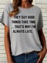Women's Sarcastic Funny Casual Letters T-Shirt