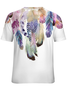 Women's Color Block Feather Pattern Simple Loose T-Shirt