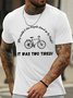 Men's Why Couldn‘T The Bicycle Stand Up By Itsellf It Was Two Tired Funny Graphic Printing Casual Crew Neck Text Letters Cotton T-Shirt
