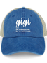 Women's Gigi Like A Grandmather But So Much Cooler Funny Graphic Printing Casual Text Letters Washed Mesh Back Baseball Cap