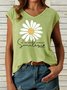 Women's Be the reason someone smiles today Casual V Neck Tank Top