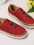 Women's Hollow Out PU Canvas Flat Shoes Slip On