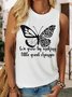 Lilicloth X Y We Grow By Making Little Great Changes Butterfly Women's Casual Tank Top