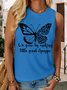 Lilicloth X Y We Grow By Making Little Great Changes Butterfly Women's Casual Tank Top