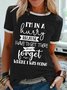 Women's I Am In A Hurry Because I Have To Get There Before Forget Where I Was Going Funny Graphic Printing Casual Crew Neck Text Letters Cotton-Blend T-Shirt