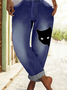 Women's Casual Cat Regular Fit Jeans