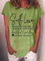 Women's Positive Self Love Casual Loose Crew Neck Cotton-Blend T-Shirt