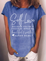 Women's Positive Self Love Casual Loose Crew Neck Cotton-Blend T-Shirt