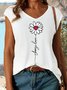 Women's Daisy Choose Love V Neck Casual Floral Tank Top