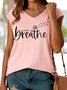 Women's Don't Forget to Breathe Casual V Neck Tank Top